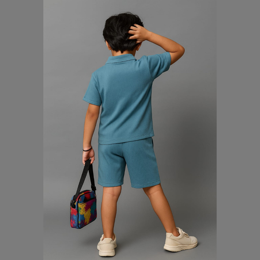 Ocean Hustle-Teal Co-ords set (3-7 Years)