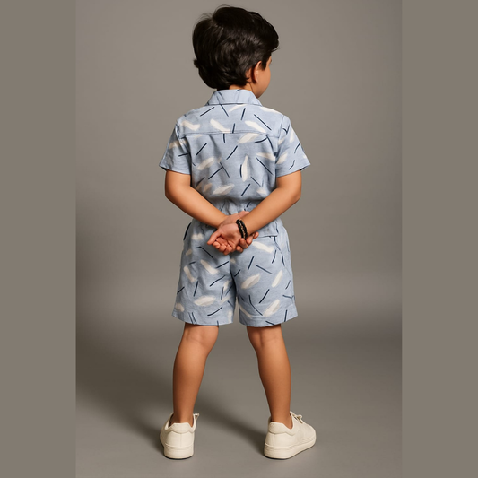 Blue Spring Co-ords Set-Unisex (3-12 Years)