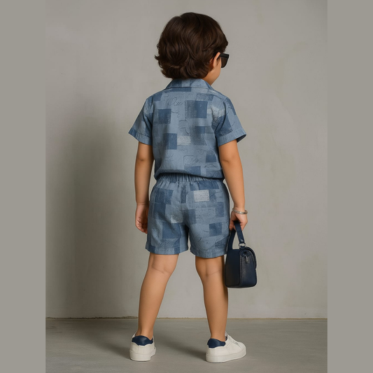 Blue Patches Co-ords Set-Unisex (3-12 Years)