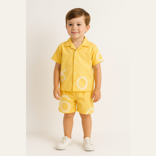 Yellow Numbers Co-ords Set-Unisex (3-12 Years)