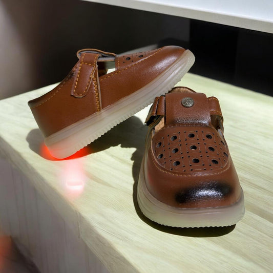 Brown Summer Sandal With Light (1-3 Year)