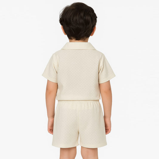 White Co-ords Set-Unisex(7-12 Years)