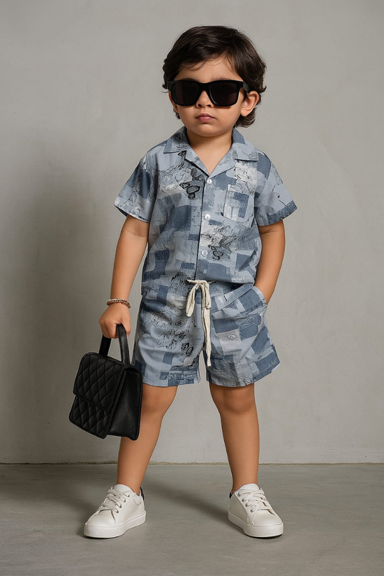 Blue Patches Co-ords Set-Unisex (3-12 Years)