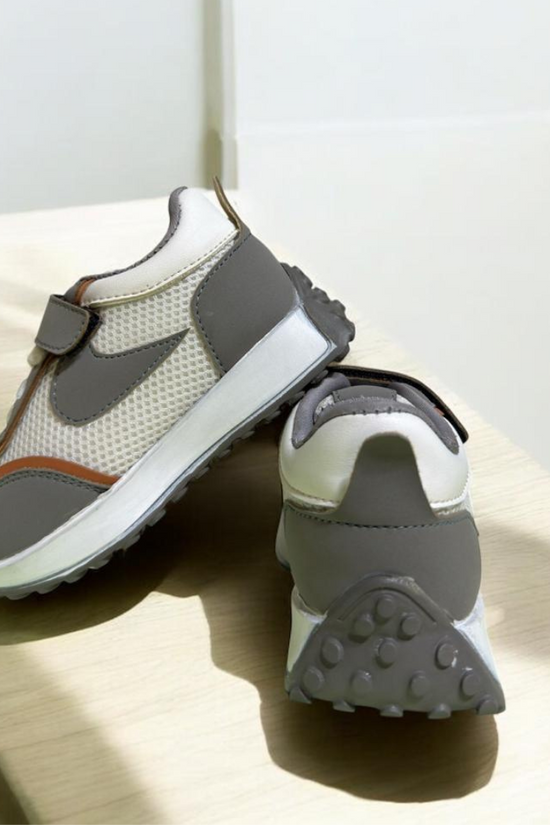 Grey White Comfy Shoes (1-3 Years)