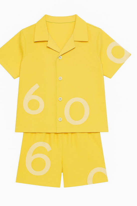 Yellow Numbers Co-ords Set-Unisex (3-12 Years)