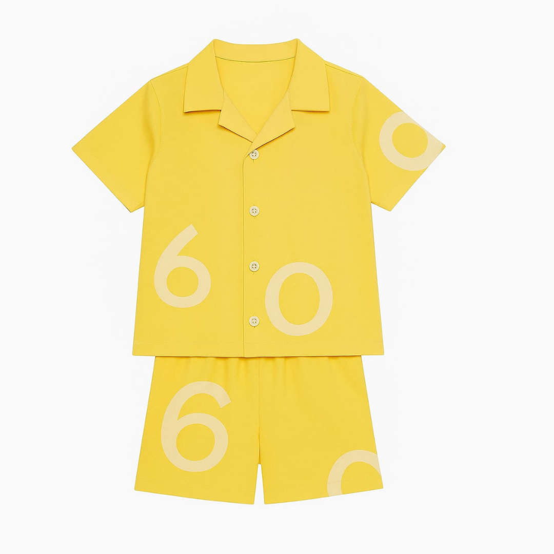 Yellow Numbers Co-ords Set-Unisex (3-12 Years)