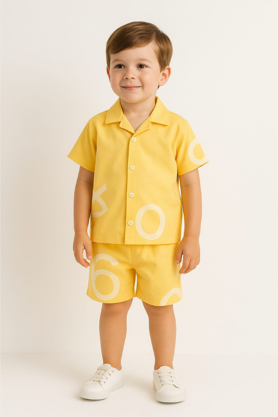 Yellow Numbers Co-ords Set-Unisex (3-12 Years)