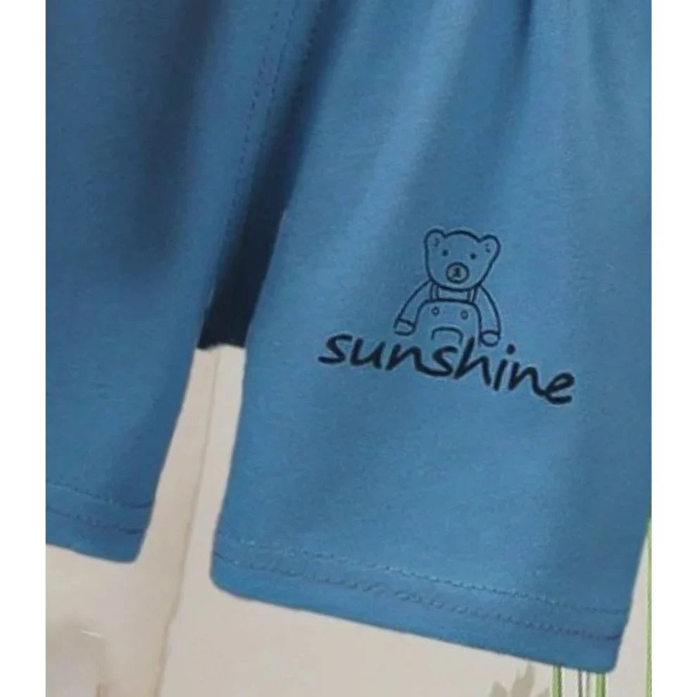 Organic Cotton Yellow Bear With Blue Short