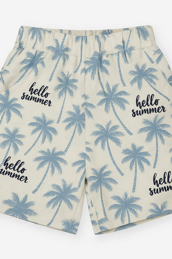 White Hello Summer Co-ords Set-Unisex (3-12 Years)