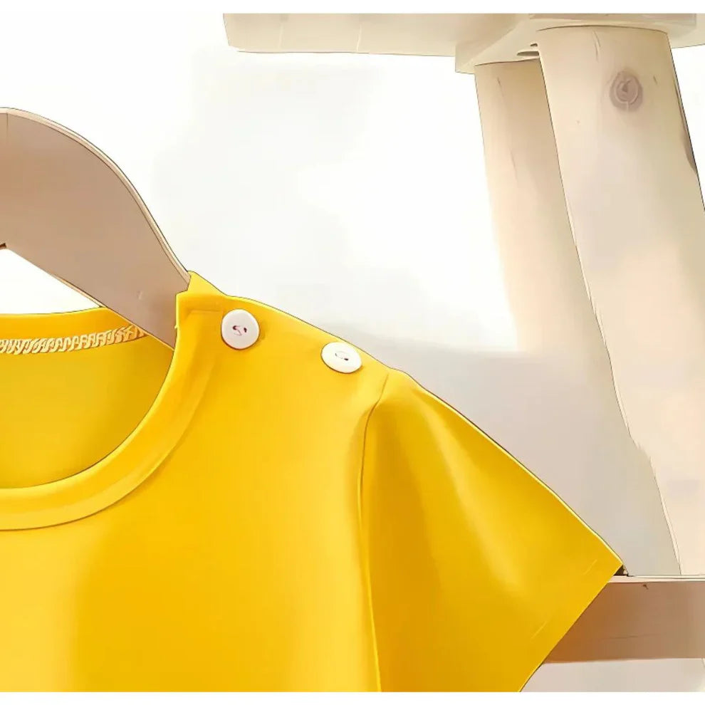 Organic Cotton Yellow Bear With Blue Short