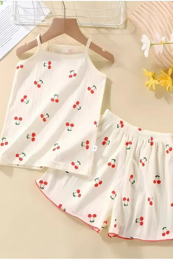 Organic Cotton Light Peach Strawberry Co-ord Set