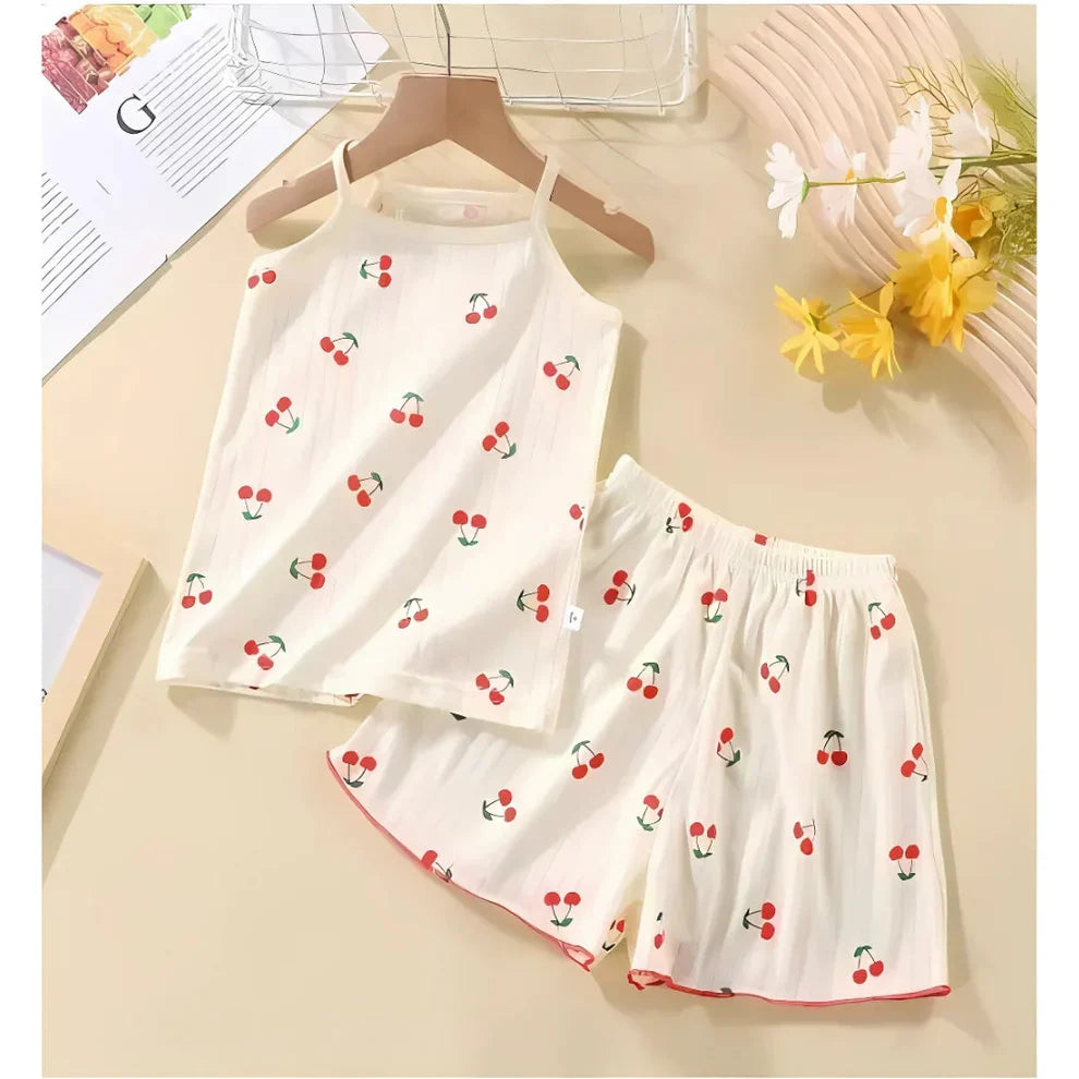 Organic Cotton Light Peach Strawberry Co-ord Set