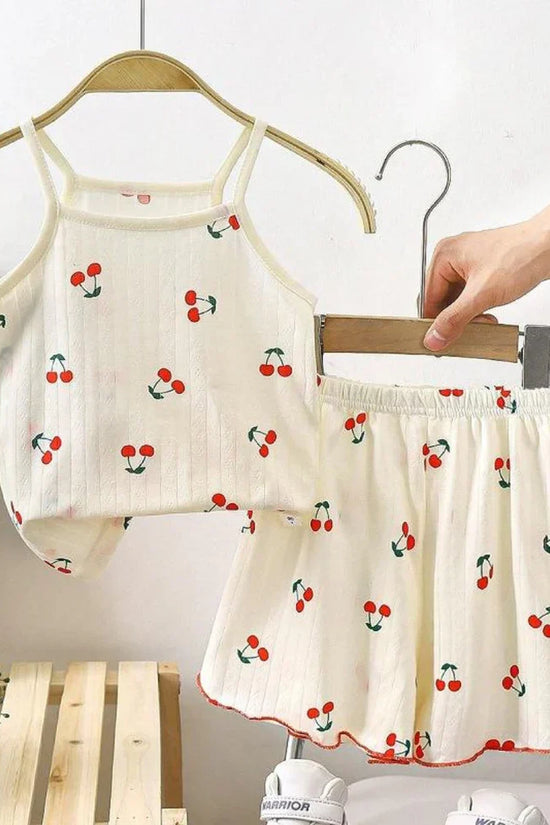 Organic Cotton Light Peach Strawberry Co-ord Set