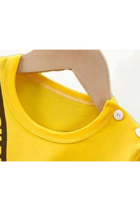 Organic Cotton Yellow Bear With Blue Short