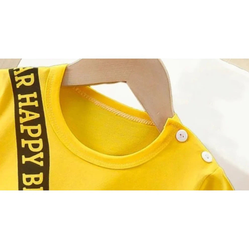 Organic Cotton Yellow Bear With Blue Short