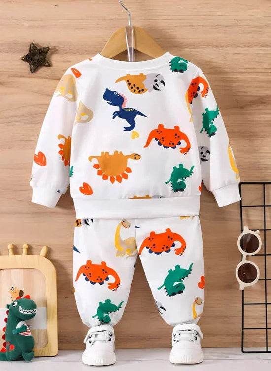 Organic Cotton White Animal Co-Ord Set