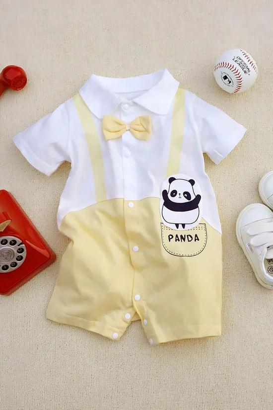 Organic Cotton White Panda Onesies
