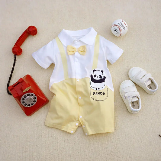 Organic Cotton White Panda Onesies