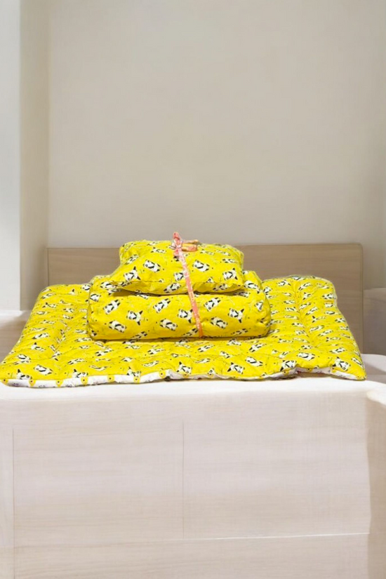 Newborn Yellow Bedding Combo (8 in 1) - 100% Organic Cotton