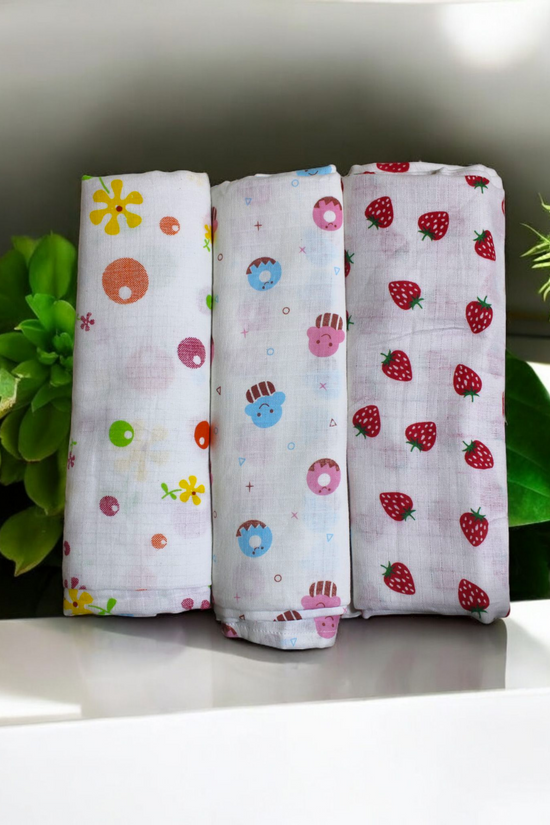 Organic Cotton Onesies & Muslin Swaddles With Orange Sleeping Bag
