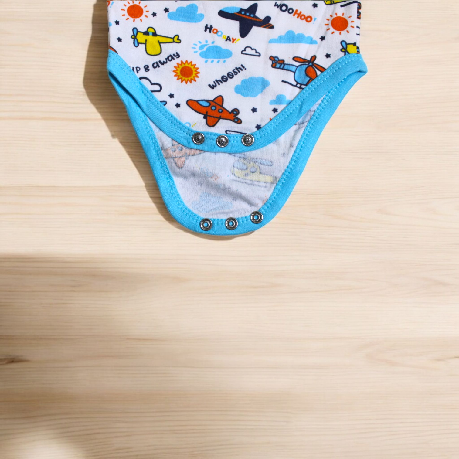 Organic Cotton Onesies & Muslin Swaddles With Sky Colour Sleeping Bag