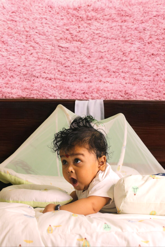 New Born Bedding Combo (10 in 1)- 100% Organic Cotton (Yellow)