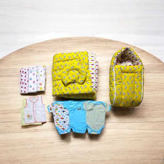 Organic Cotton Yellow Newborn Combo (11 Items)