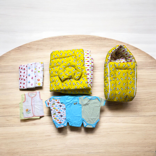 Organic Cotton Yellow Newborn Combo (11 Items)