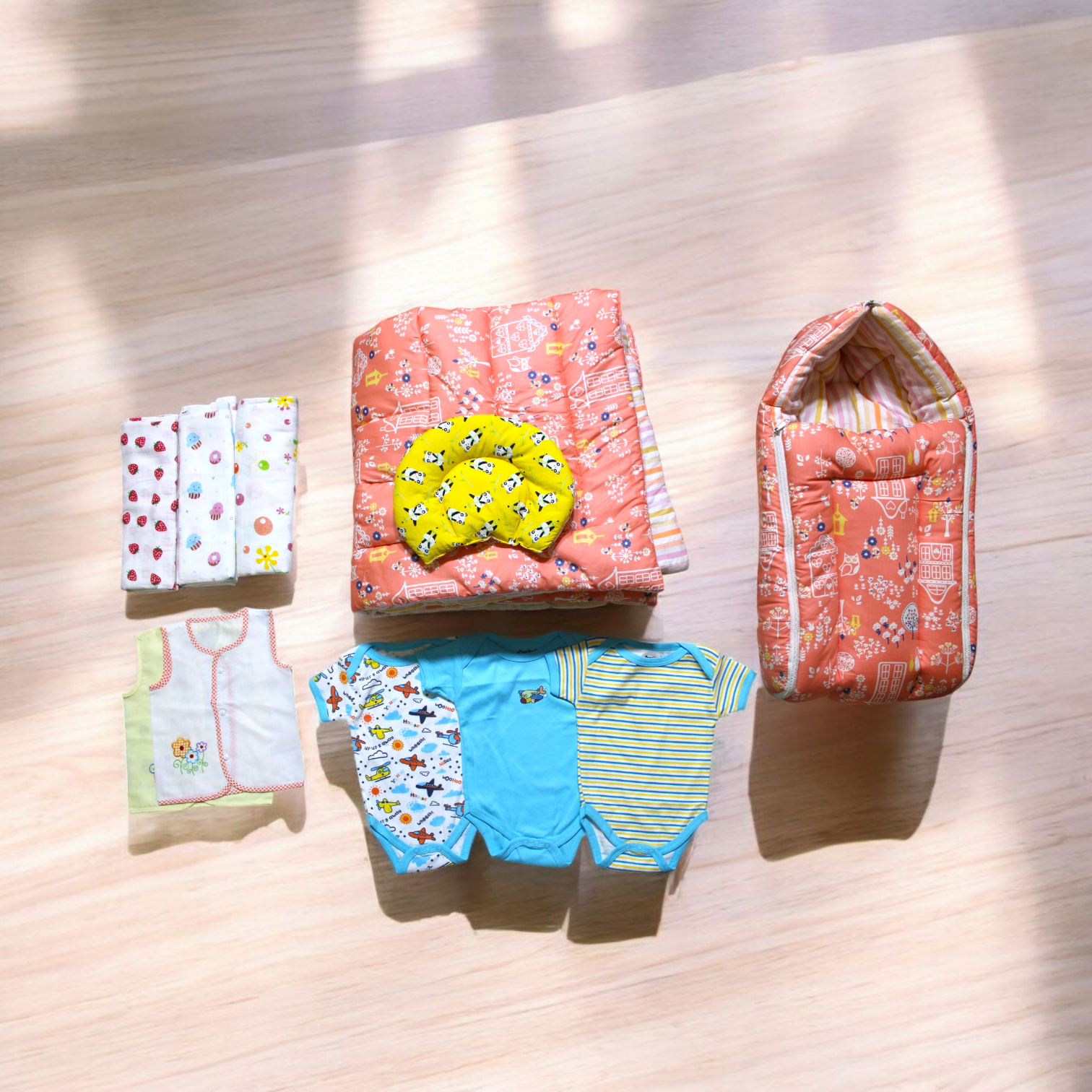 Organic Cotton Orange Newborn Combo (11 Items)