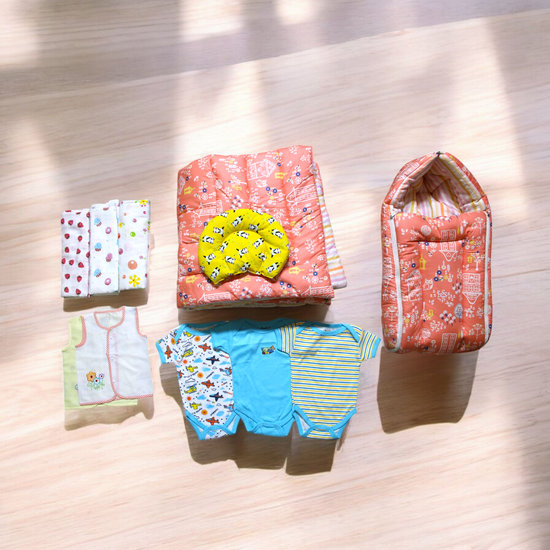 Organic Cotton Orange Newborn Combo (11 Items)