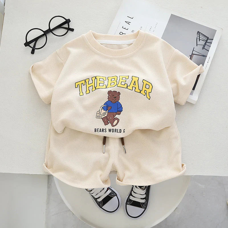 Organic Cotton Peach The Bear Co-ord Set