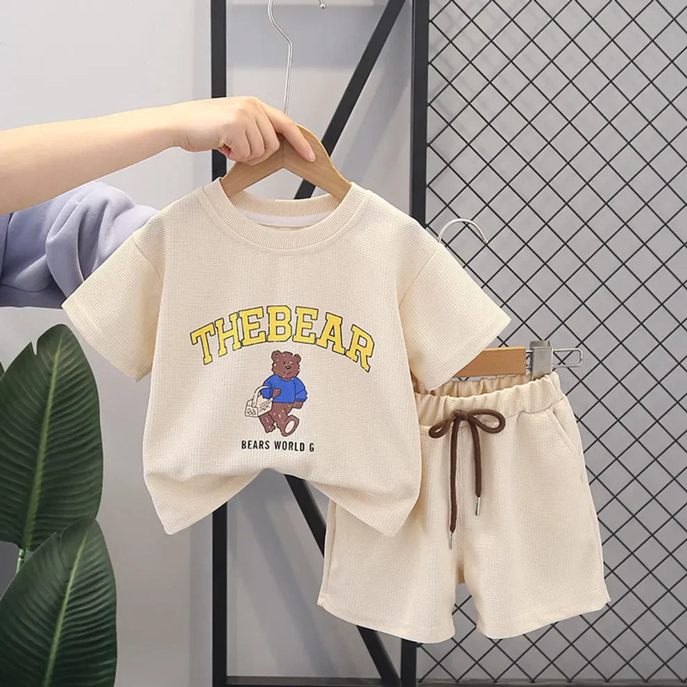 Organic Cotton Peach The Bear Co-ord Set