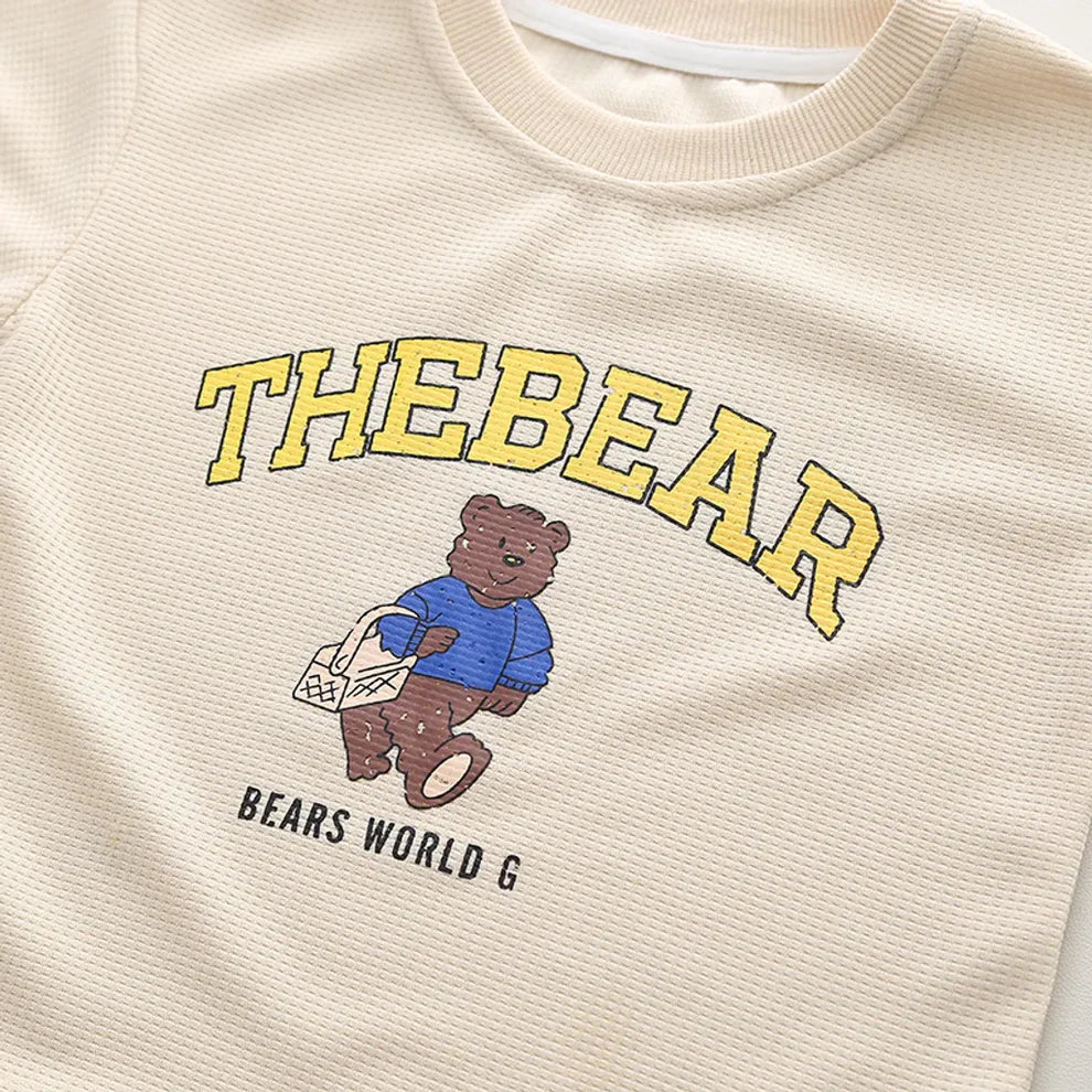 Organic Cotton Peach The Bear Co-ord Set