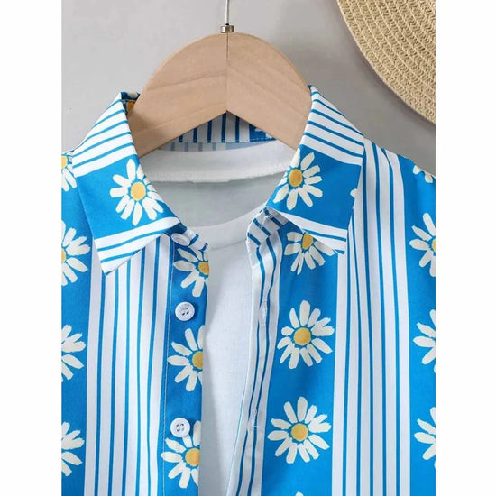 Organic Cotton Blue Floral Shirt