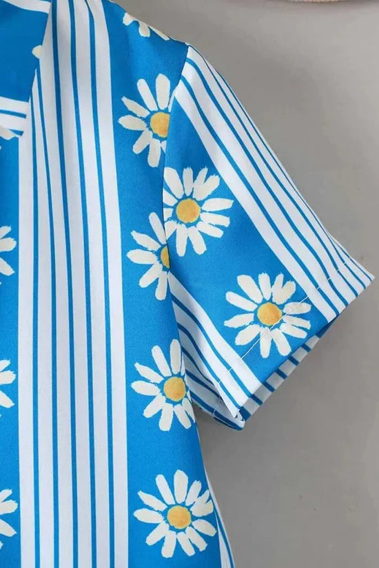 Organic Cotton Blue Floral Shirt