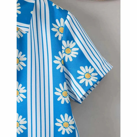 Organic Cotton Blue Floral Shirt