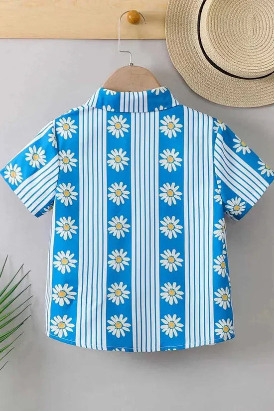 Organic Cotton Blue Floral Shirt