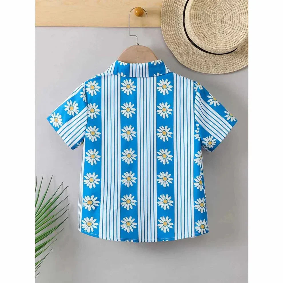 Organic Cotton Blue Floral Shirt