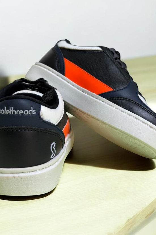 Black White With Red Stripe Light Weight Sneaker (4-7 Years)