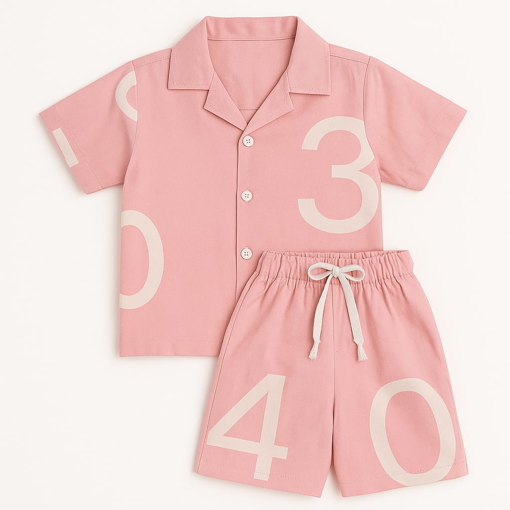 Pink Nunbers Co-ords Set-Unisex (3-14 Years)