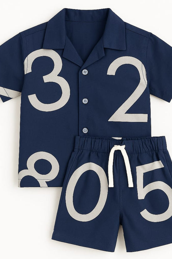 Blue Numbers Co-ords Set-Unisex (3-12 Years)