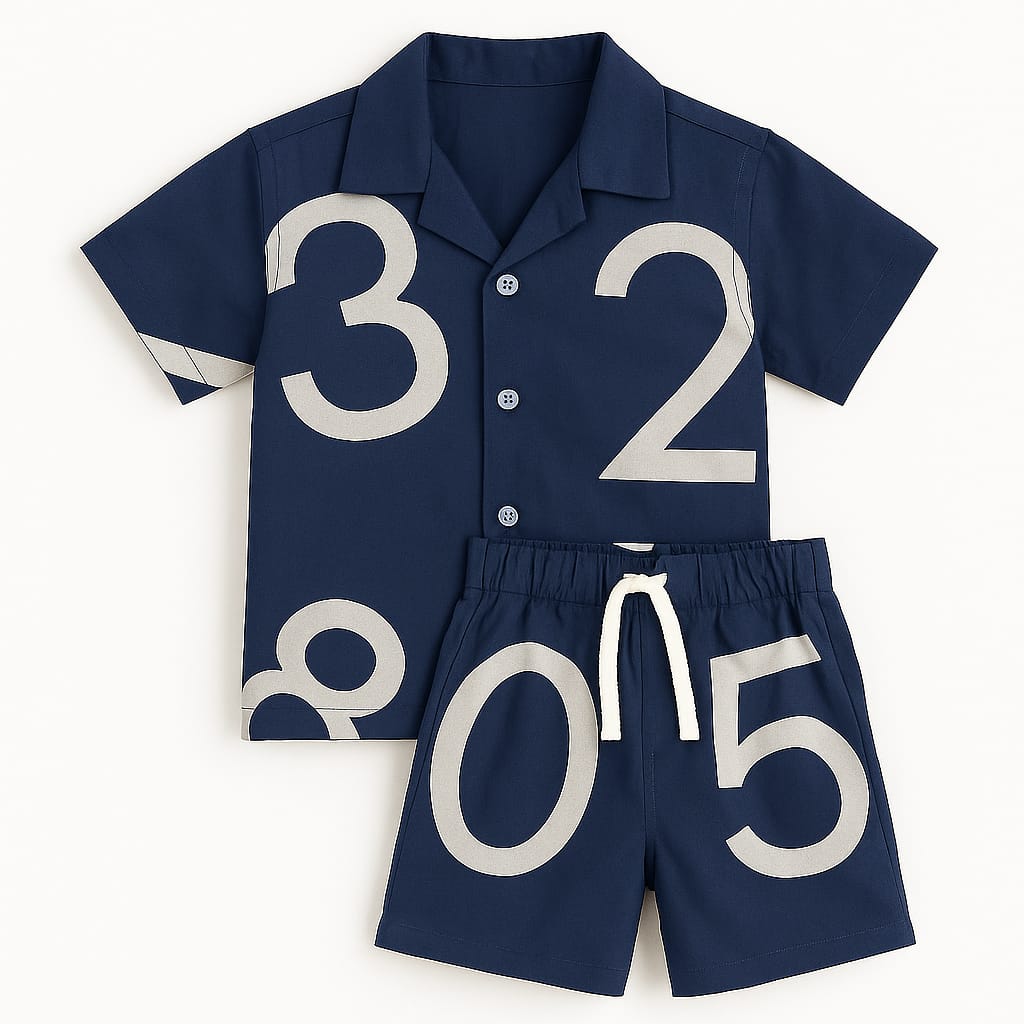 Blue Numbers Co-ords Set-Unisex (3-12 Years)