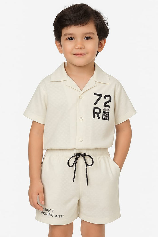 White Co-ords Set-Unisex(7-12 Years)