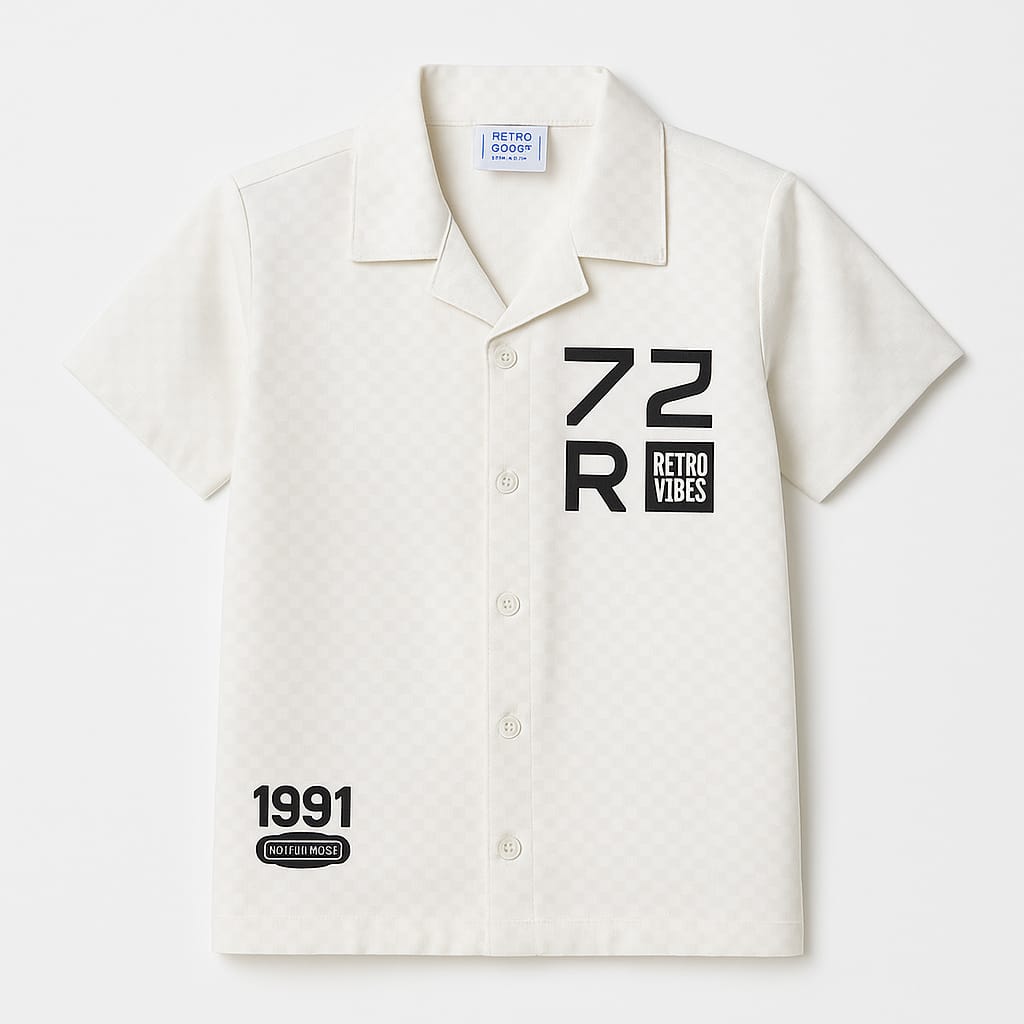 White Co-ords Set-Unisex(7-12 Years)