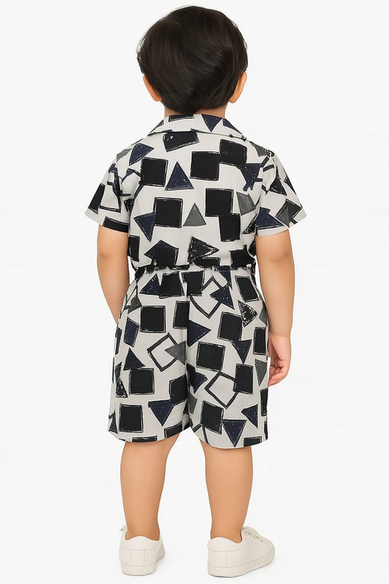 White Black Shapes Co-ords Set-Unisex (5-10 Years)