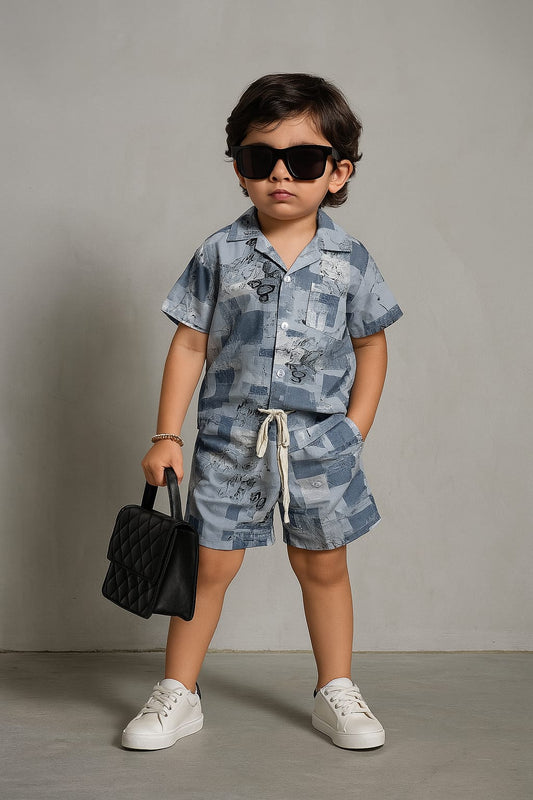 Blue Patches Co-ords Set