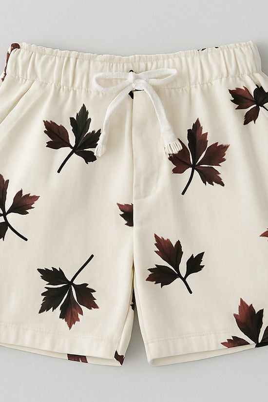 White Brown Leaf Co-ords Set-Unisex (3-12 Years)