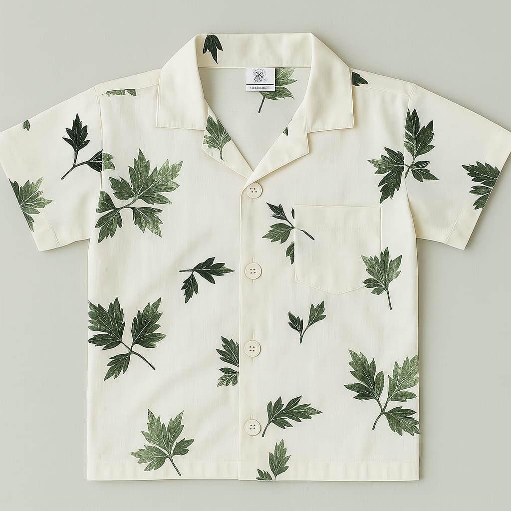 White Green Leaf Co-ords Set-Unisex (3-12 Years)