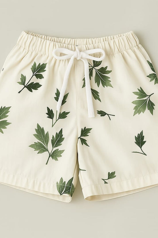 White Green Leaf Co-ords Set-Unisex (3-12 Years)