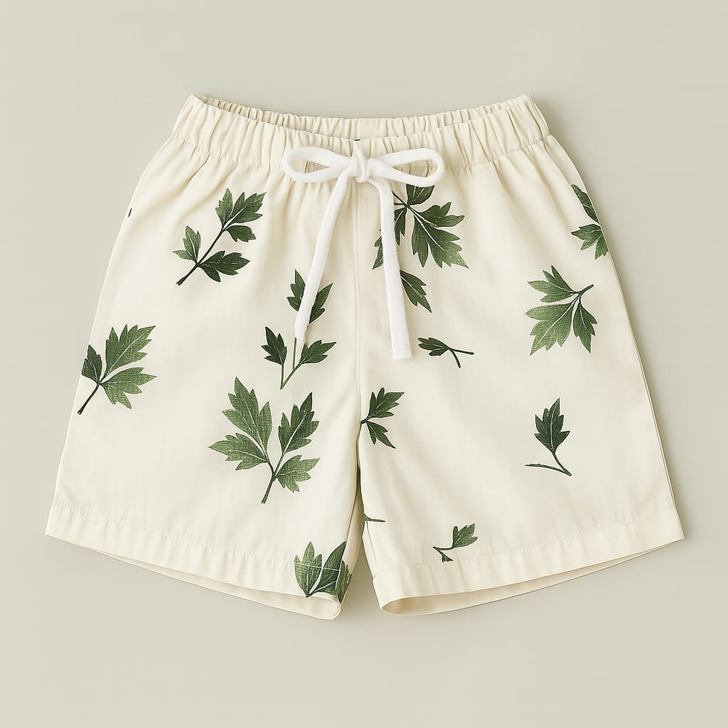 White Green Leaf Co-ords Set-Unisex (3-12 Years)